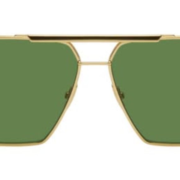 Bottega Veneta Green Gold Aviator Sunglasses - Picture 2 of 9